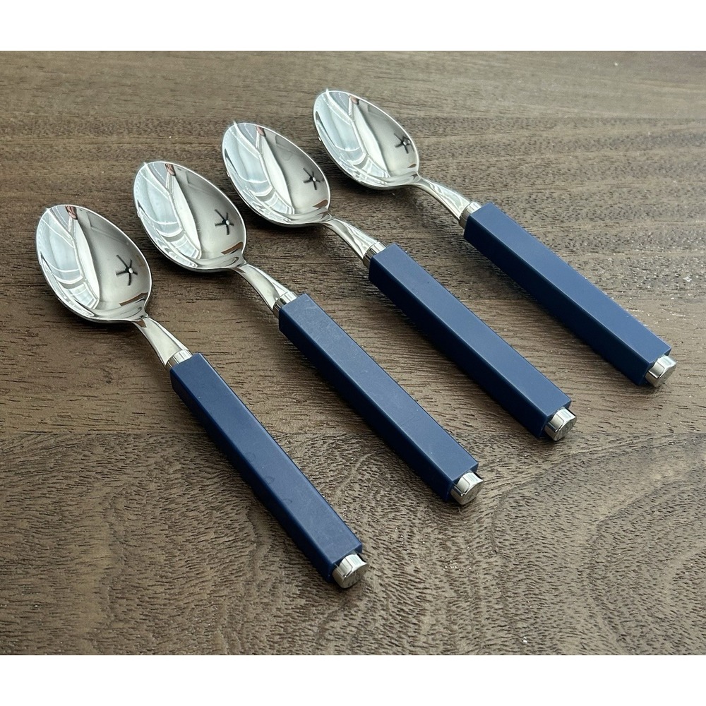 Villeroy & Boch Play Blue Ocean Teaspoons Set Of 4 18/10 Stainless Italy